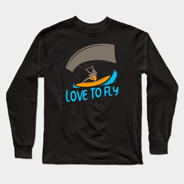 Kiteboard Kitesurfer gift Long Sleeve T-Shirt by Foxxy Merch